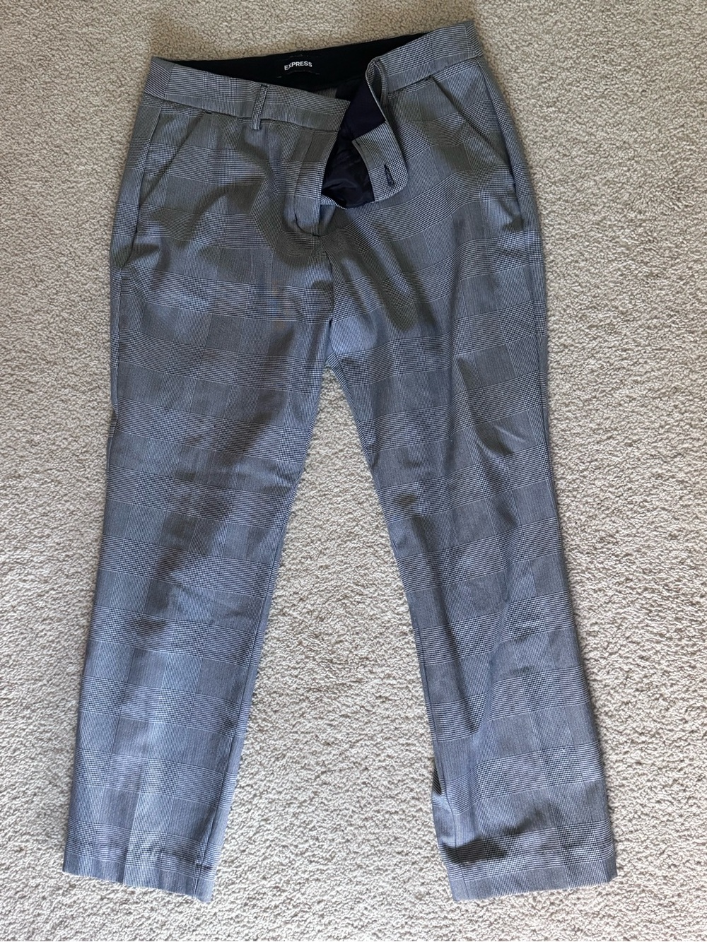 Express Women’s Light Gray Windowpane Dress Pants